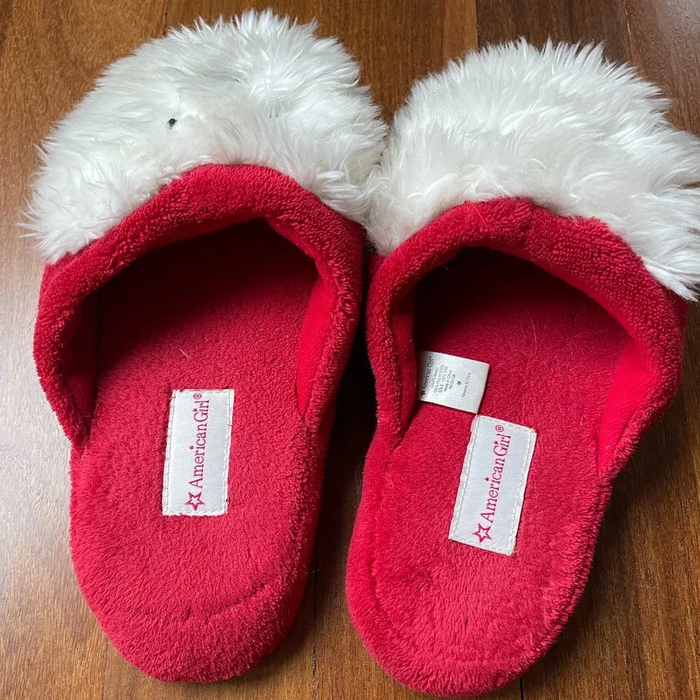 American Girl Coconut Plush Dog Slippers - Sz M 3.5-5